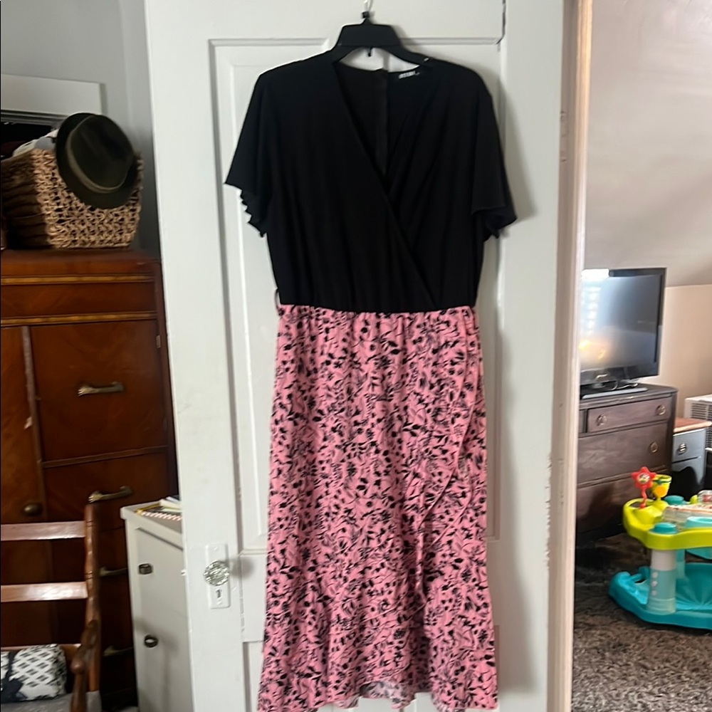 Black and Pink Floral Dress